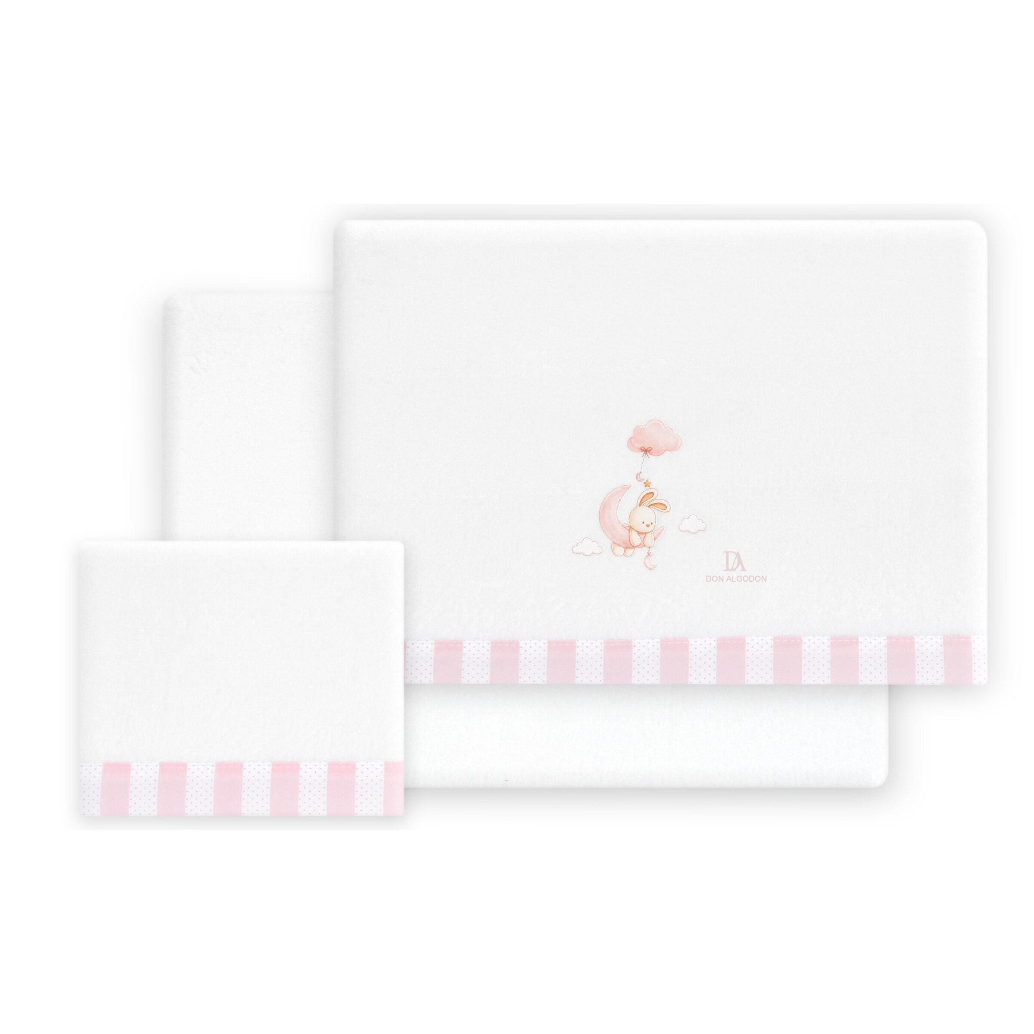 Triptico Coche Coralina  Don Algodon Conejo Nubes Bco/Rosa