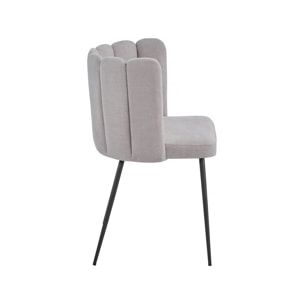 Lot de 2 chaises en tissu "Anja" - Gris