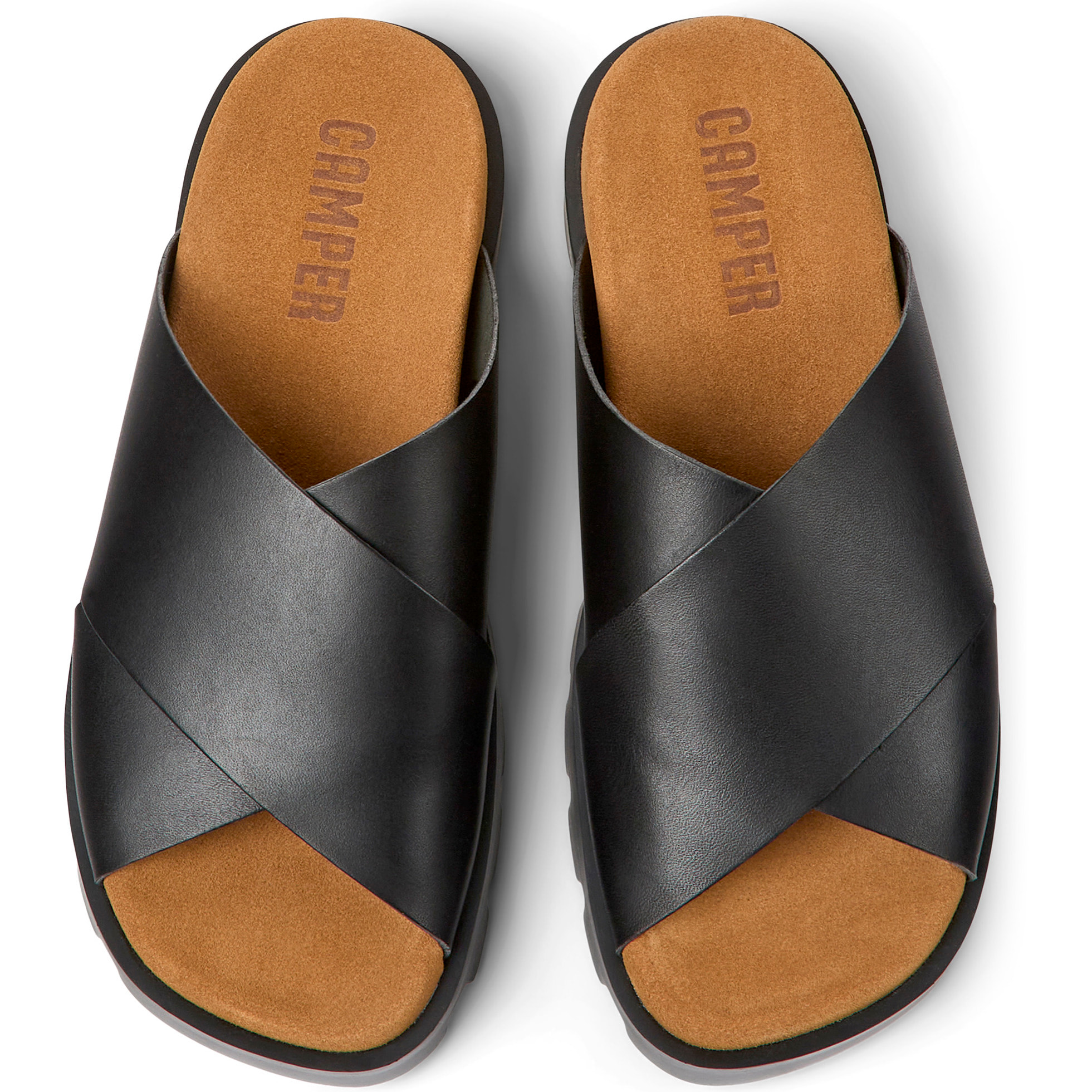 Sandalias - CAMPER Brutus - Negro - Cuero liso