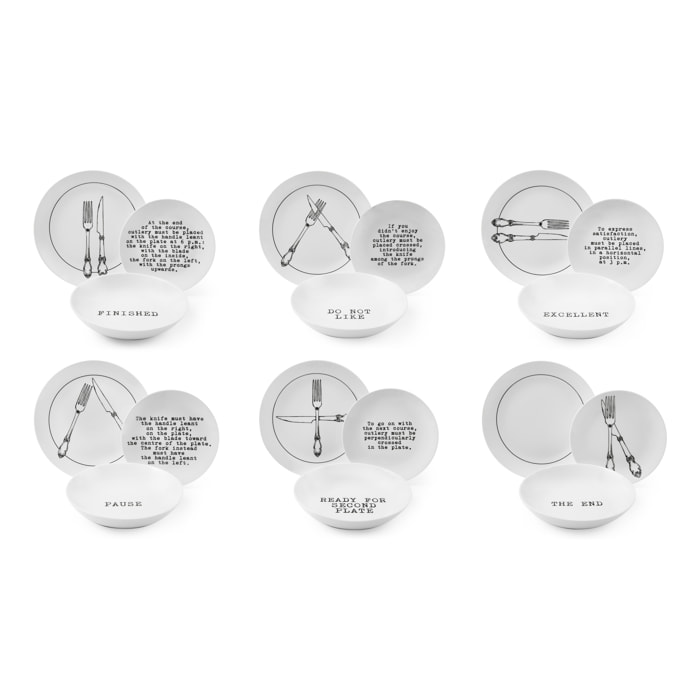 Service de 18 assiettes Excelsa Galateo, porcelaine, multicolore
