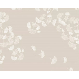 Set pur coton motif jacquard beige Mille ginkos naturel