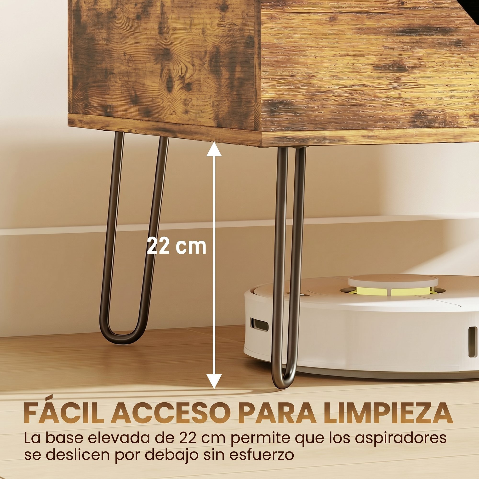 Mesa de Centro Elevable, Mesa de Café para Salón con Compartimento Oculto, Patas de Acero para Sala de Estar, Comedor, 95x50x40 cm, Marrón Rústico