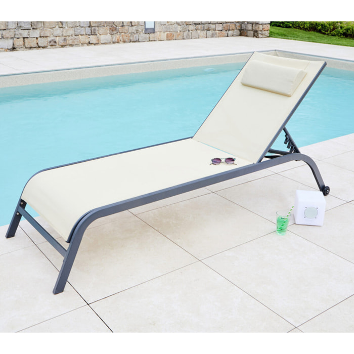 Transat de jardin en acier - lin - GOZO