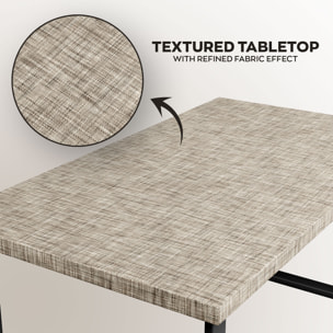 Tavolo da pranzo in legno e metallo con piedi squared neri 220x100 cm Grigio Testurizzato