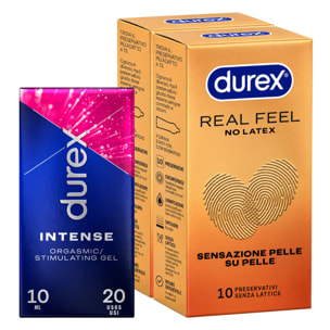 3x Preservativi Durex Real Feel con Forma Easy On Senza Lattice - 3 Confezioni da 10 Profilattici