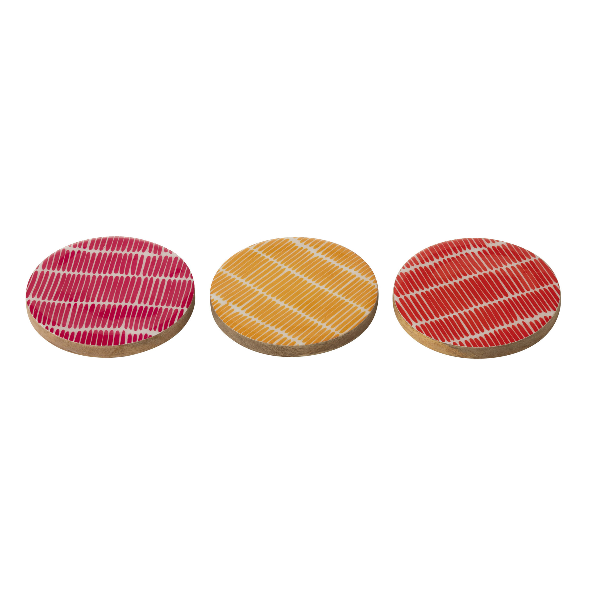 J-Line dessous de verre Mangue - bois - mix - 3 boîtes de 4 pcs