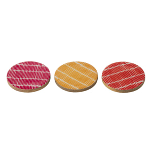 J-Line dessous de verre Mangue - bois - mix - 3 boîtes de 4 pcs