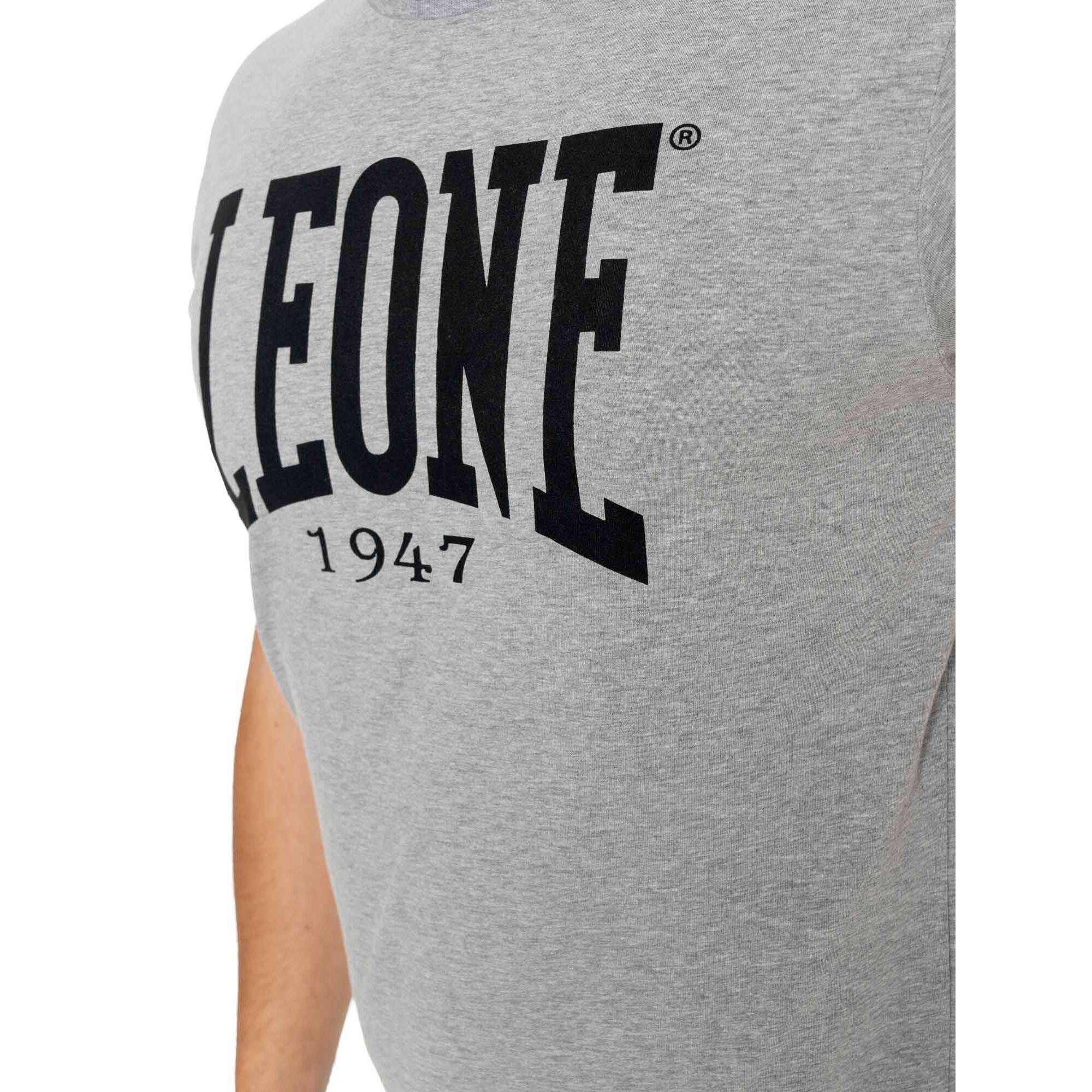 Camiseta básica de algodón elástico de manga corta con logo Leone 1947