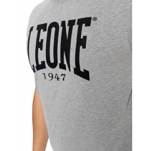 Camiseta básica de algodón elástico de manga corta con logo Leone 1947