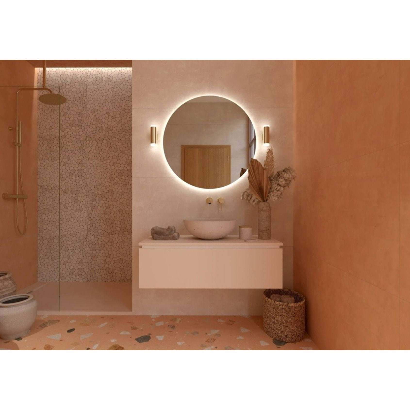 SAT Cemento lavabo 42x42 cm sable mat sans trou pour mélangeur, sans trop-plein CEM4242P