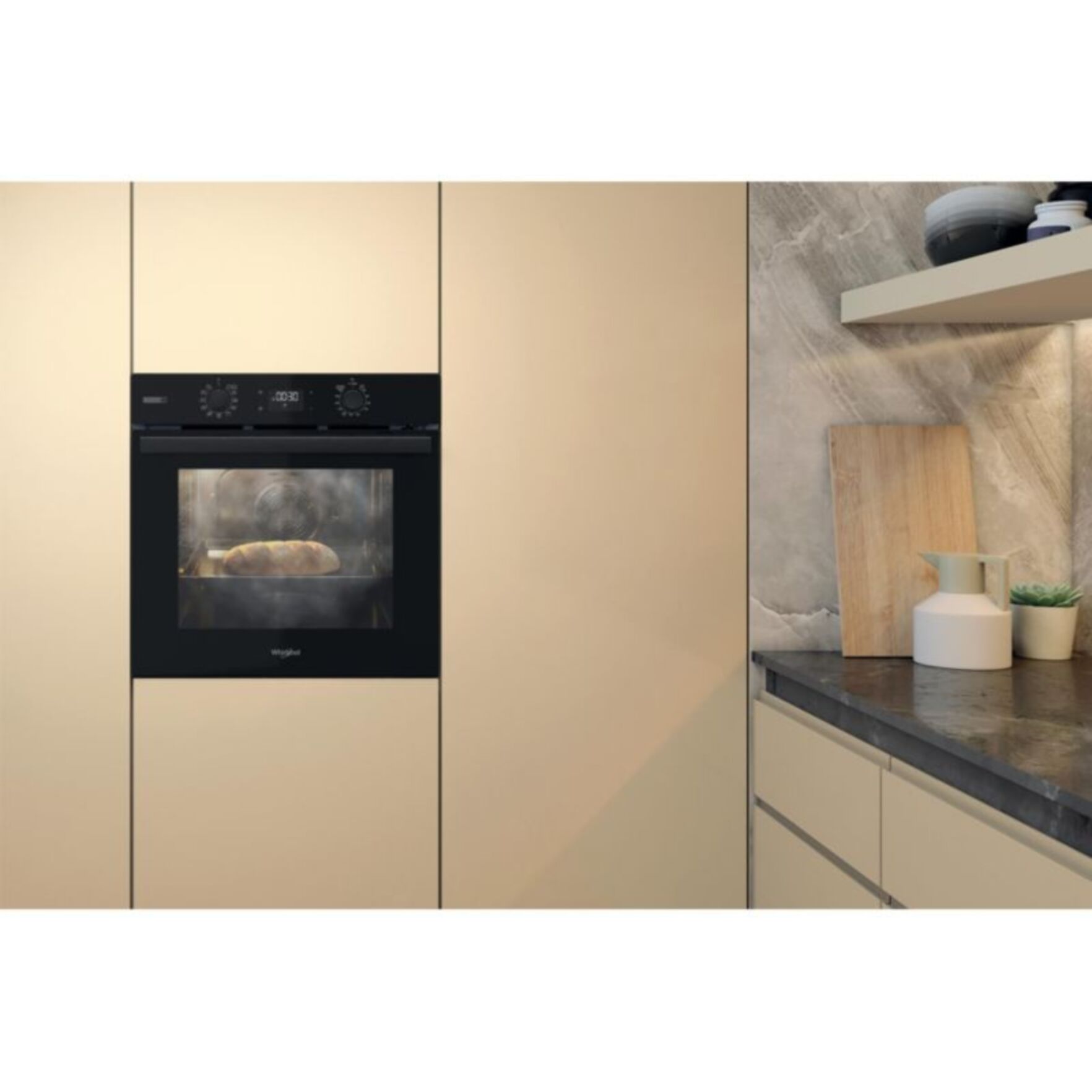 Four encastrable WHIRLPOOL OMSR58RU0B - Pyrolyse - Chaleur pulsée - Porte froide - noir Matt
