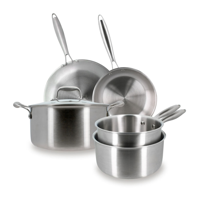 Batterie de cuisine 5 pièces en acier inoxydable - tous feux TRINOX