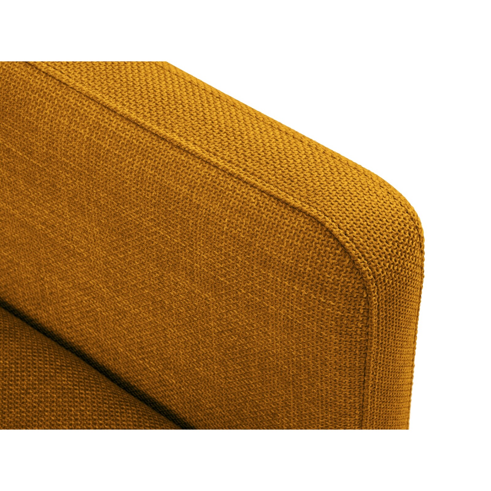 Canapé d'angle droit convertible avec coffre de rangement "Yanis" 5 places en tissu structurel or