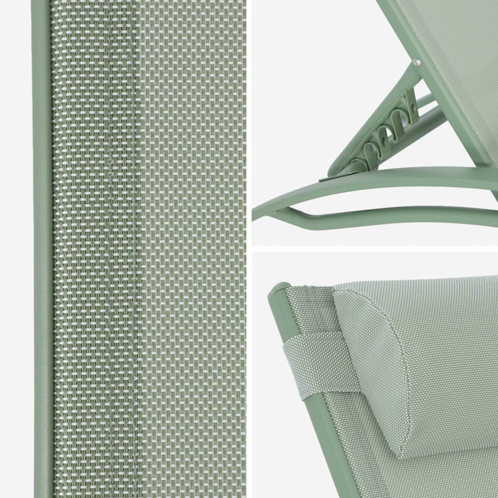 Bain de soleil aluminium multi positions (lot de 2) LOUISA