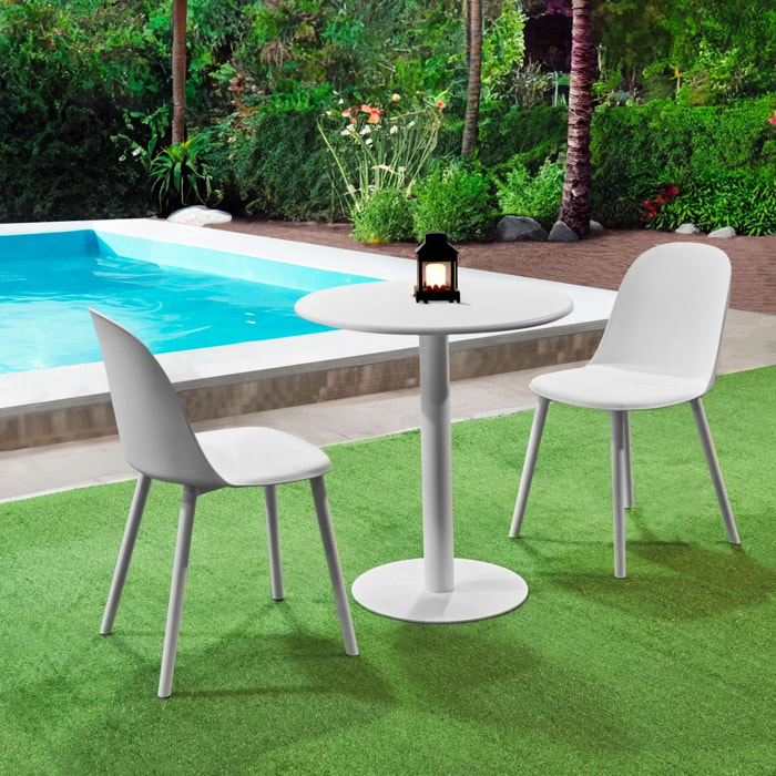 Pack 4 sillas de comedor en blanco 48x45 cm Sabra Blanco