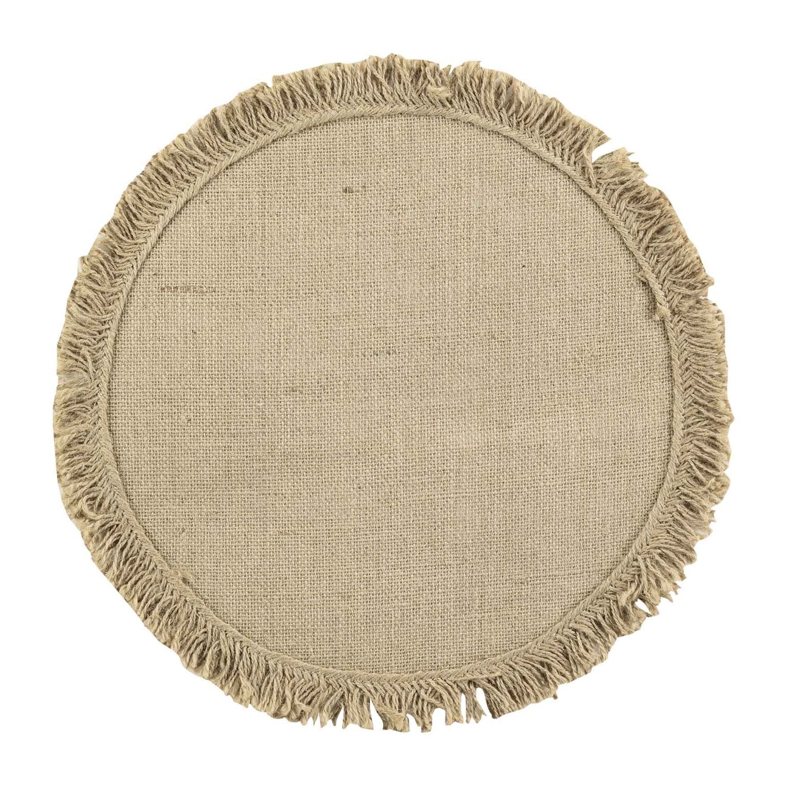 Set de table rond en jute à franges - Naturel