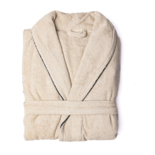 Scalpers albornoz liso con ribete y detalle bordado beige talla s-m