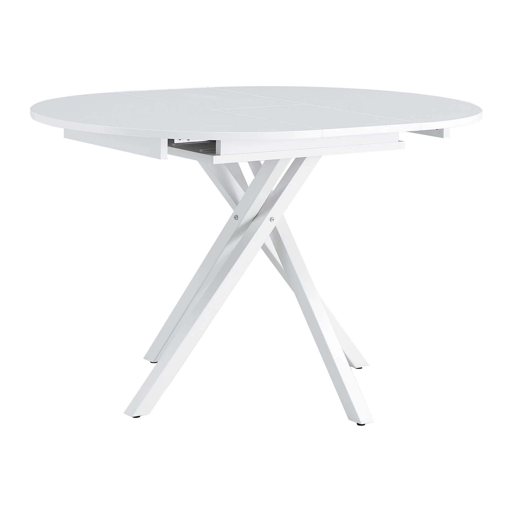 Mesa extensible – Blanco mate y patas ajustables