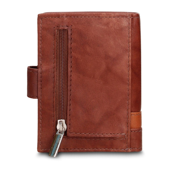 Portafoglio uomo in vera pelle - Modello Novara Chic - Casual - 7.5 x 10.0 x 2.0 cm