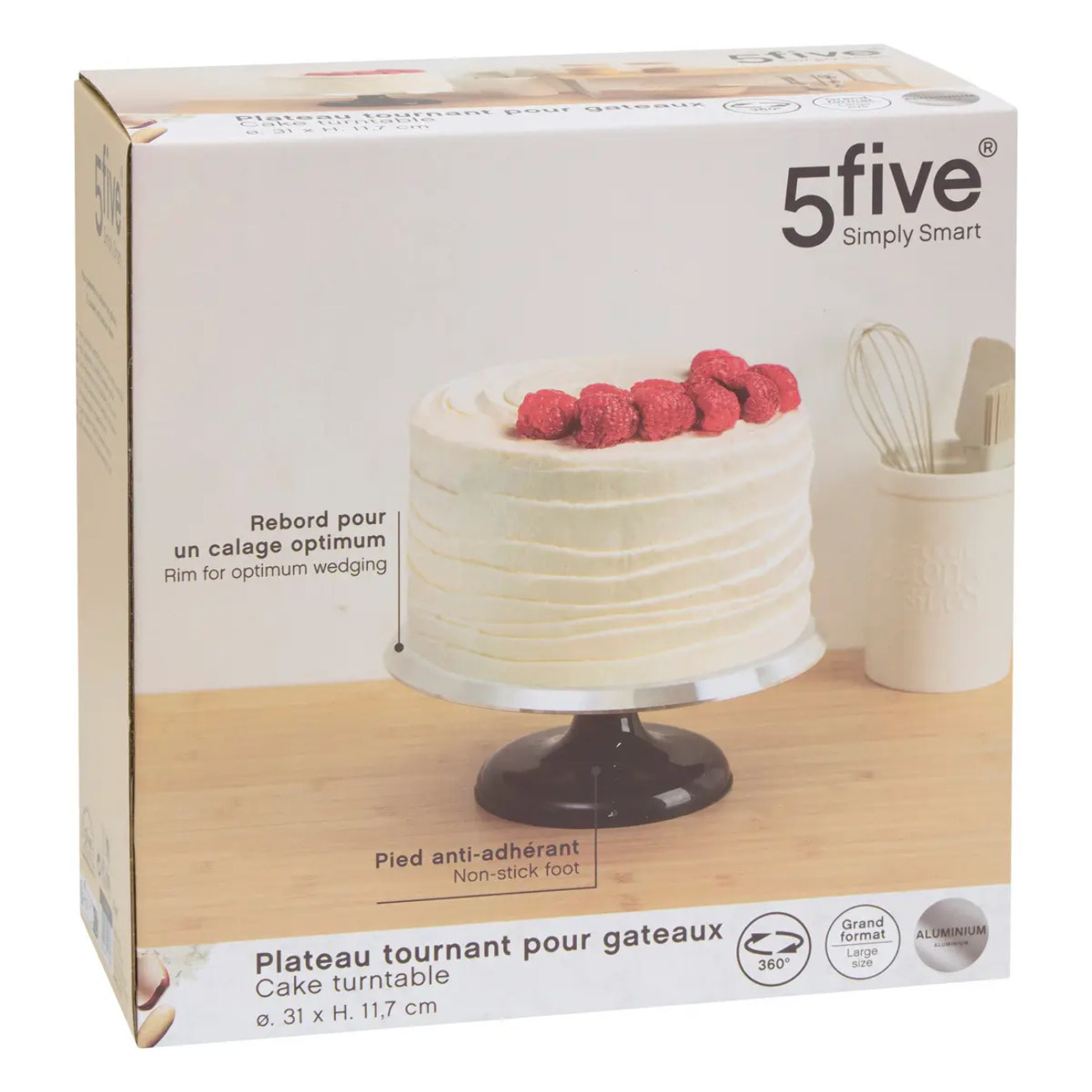 Plateau tournant pour gateau en aluminium