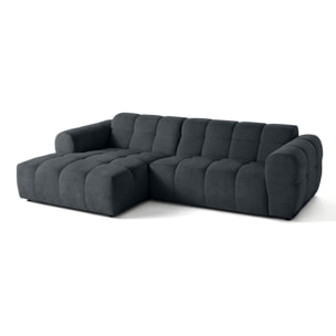 Ray - canapé d'angle gauche - 4 places - en tissu texturé - Gris