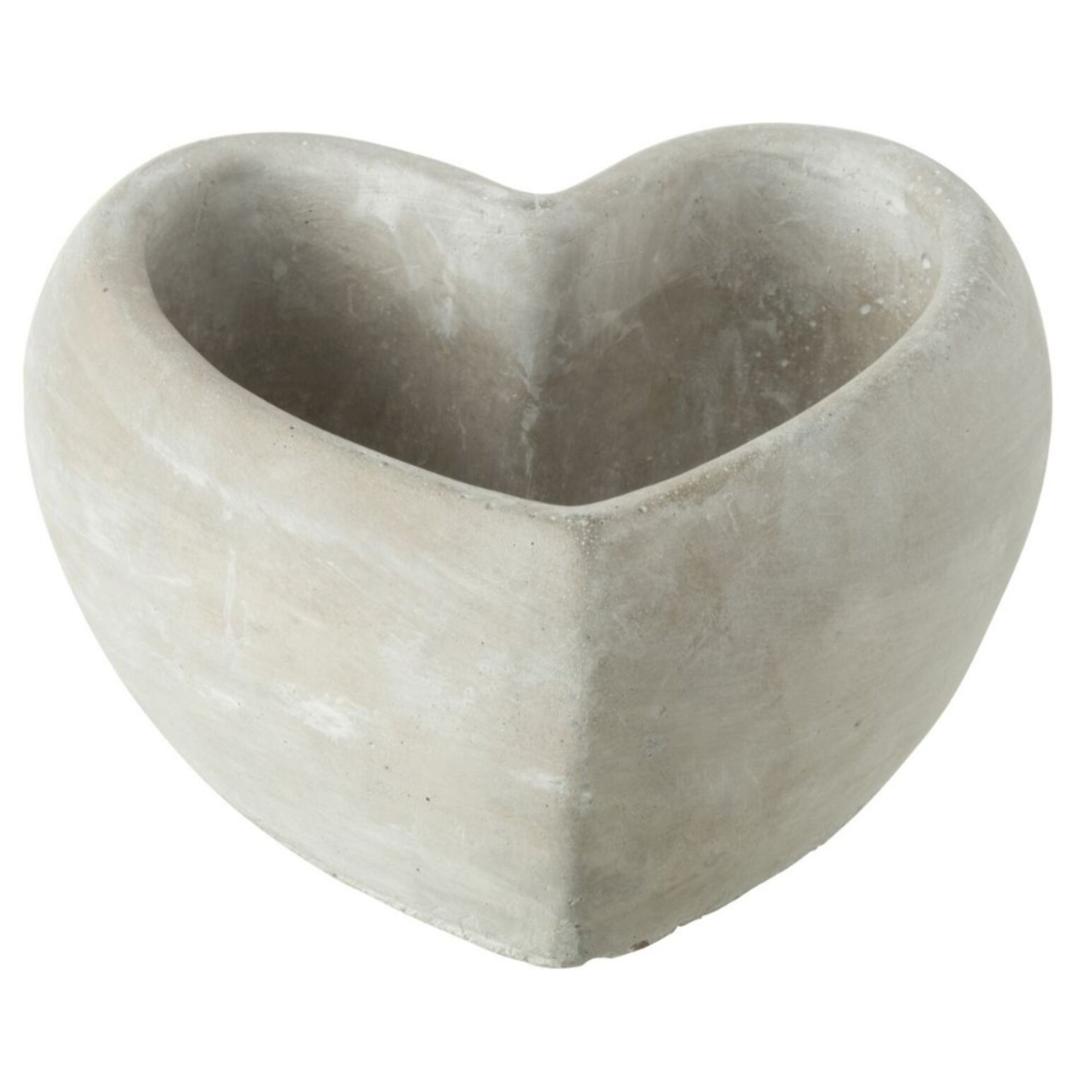 J-Line cache-pot Forme Coeur - ciment - gris - 2 pièces - Ø 17 cm
