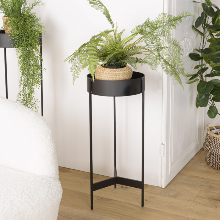 DALY - Selette ronde / porte plantes MM noire piètement métal