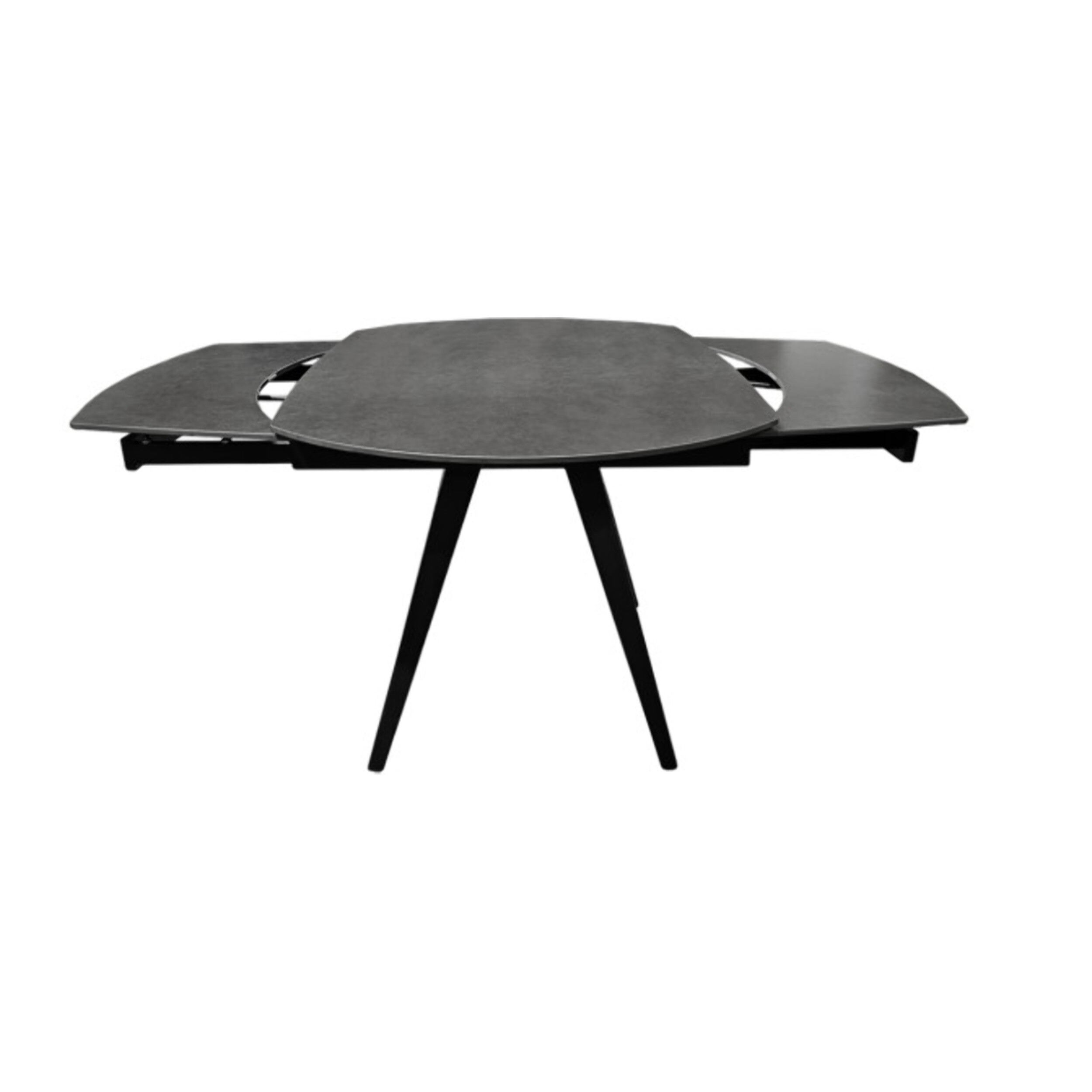 Table en céramique rallonges rotatives 120/180 cm - anthracite - BRERA