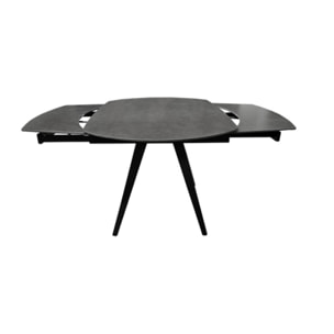 Table en céramique rallonges rotatives 120/180 cm - anthracite - BRERA