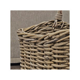 Panier rectangulaire avec grande anse H. 38 cm en kubu tressé - SIMON