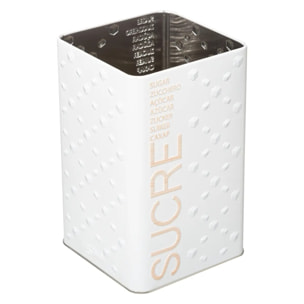Boîte à sucre poudre métal "Scandinave Nature" blanc