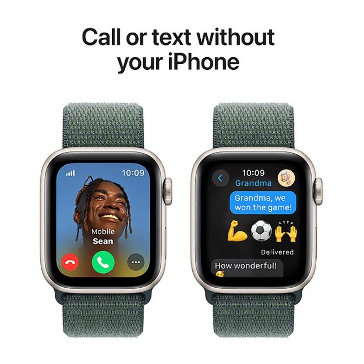 Montre connectée APPLE WATCH SE 44mm Lumière Stellaire/Vert Loop Cell