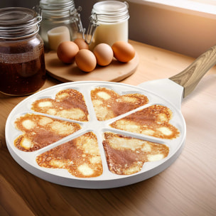 Mythic - Poêle avec 6 cœurs 25.7 cm avec revêtement en céramique blanc