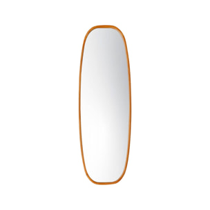 Miroir rectangulaire JAMIE en bois d'hévéa. bords arrondis. couleur bois clair. 120 cm