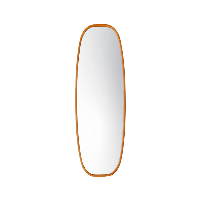 Miroir rectangulaire JAMIE en bois d'hévéa. bords arrondis. couleur bois clair. 120 cm