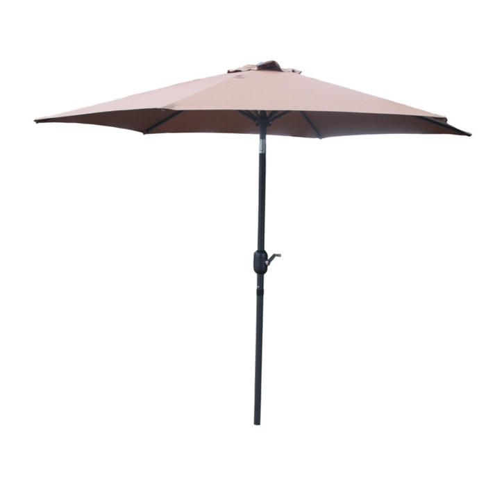 Parasol droit rond 2,5 x 2,5 m chocolat EMMA