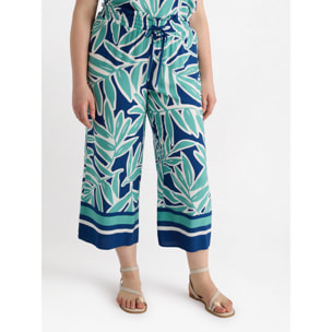 Fiorella Rubino - Pantalones estampados de viscosa LENZING™ ECOVERO™ - Azul