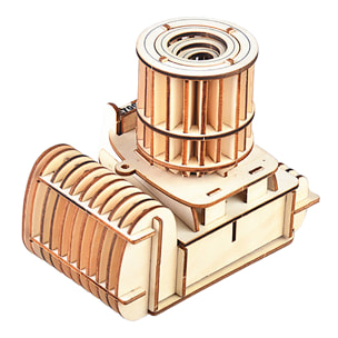 Puzzle 3D in legno. Macchina fotografica. 57 pezzi.