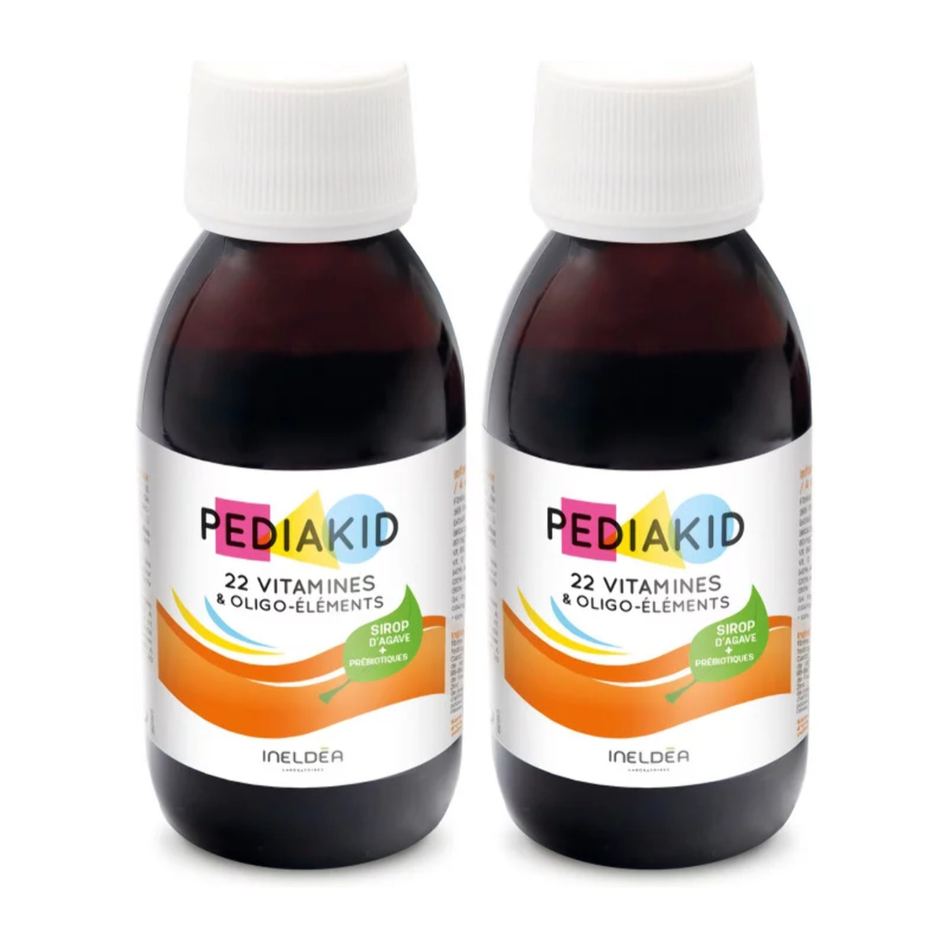 PEDIAKID - 22 Vitamines et Oligo-Éléments - Complément Alimentaire Naturel - Formule Exclusive au Sirop d'Agave - Optimise les Apports en Vitamines et Minéraux - Lot de 2 flacons 125ml