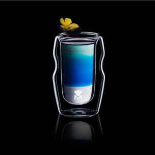 Masterpro Mixology - Juego de 4 Piezas Vaso Licor 50 ml, Borosilicato, Doble pared, Transparencia, Desde -20º hasta 200º