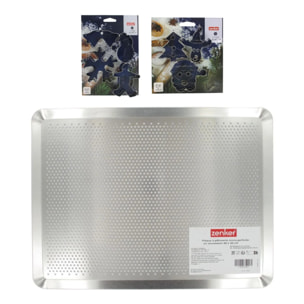 Plaque de cuisson four microperforée de 40 x 30 cm et 7 emporte-pièces de Noël inox Zenker Noël