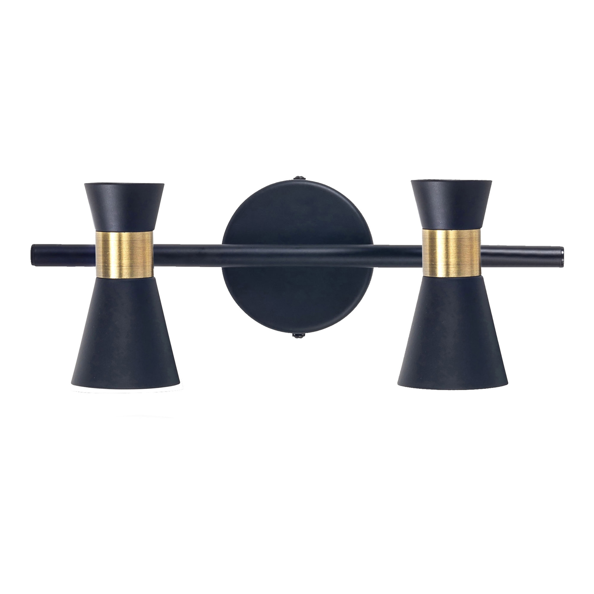 FORLIGHT Eufo lampara aplique doble negro con acabado oro para bombilla GU10