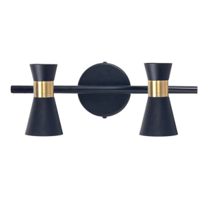 FORLIGHT Eufo lampara aplique doble negro con acabado oro para bombilla GU10