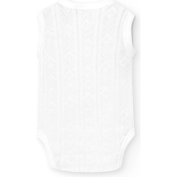 Body cruzado bebé sin mangas perlé
