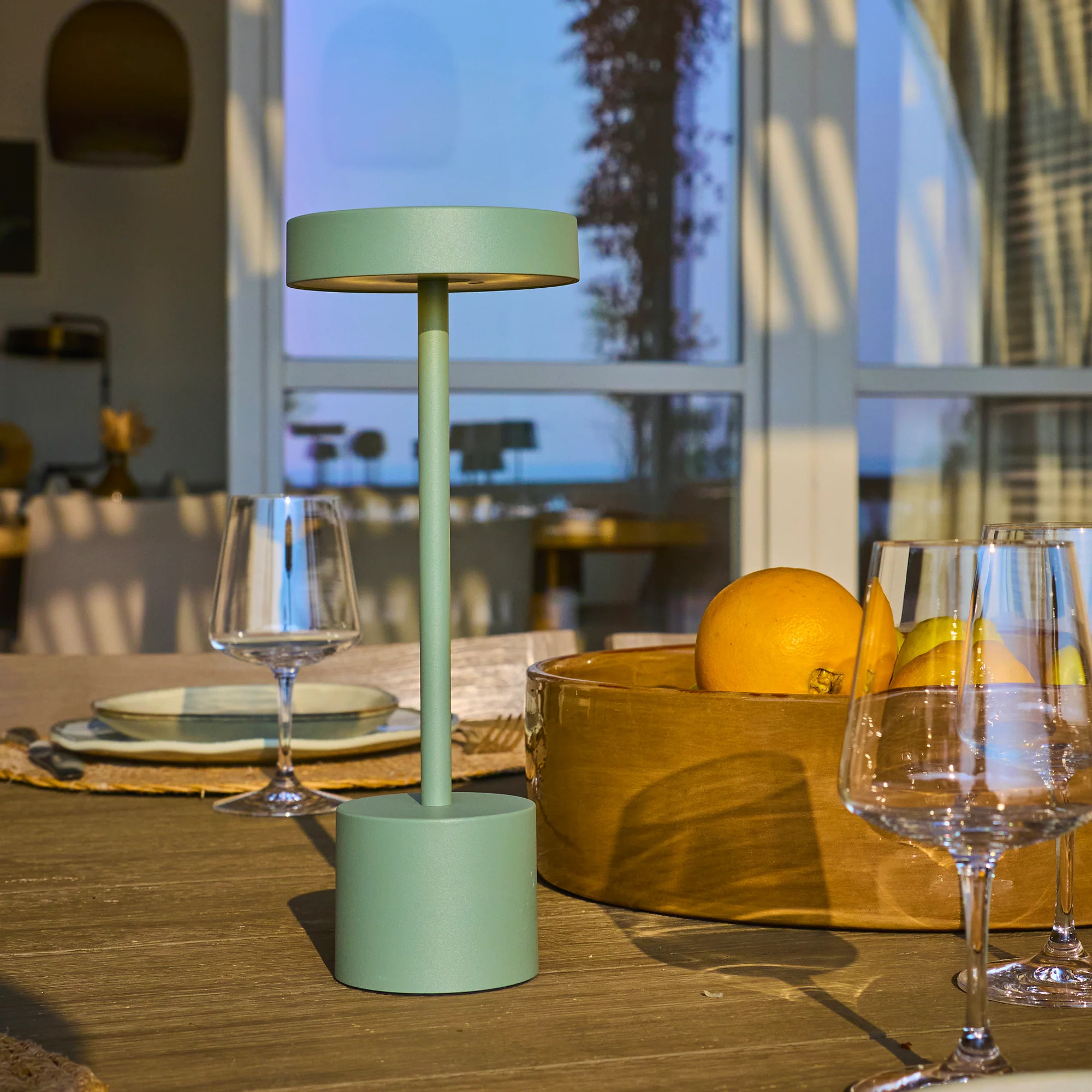 2 Lampe de table sans fil ROBY Vert H30cm