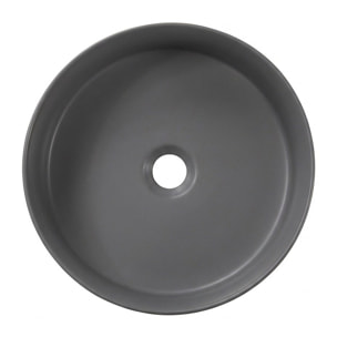 Vasque à poser ronde 36 cm hauteur 12,5 cm sans trop-plein gris mat PixL (CEPX3636GM)