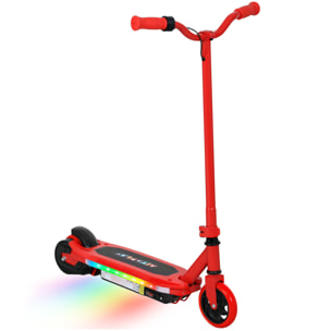 Patinete Eléctrico para Niños de 6-14 Años Patín Eléctrico Max. 10 km/h Motor 80 W Autonomía Máxima 8 km Patinete Eléctrico Infantil con Luces LED Freno Posterior Rojo