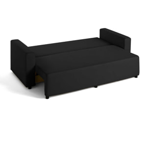 Regala - canapé 3 places - convertible avec coffre - en tissu - Noir