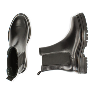 Chelsea boots neri in pelle, tacco 4 cm