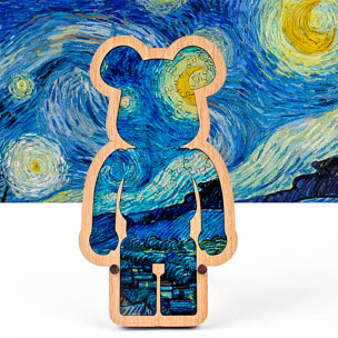 Puzzle e cornice in legno con 86 pezzi. Design Orso.